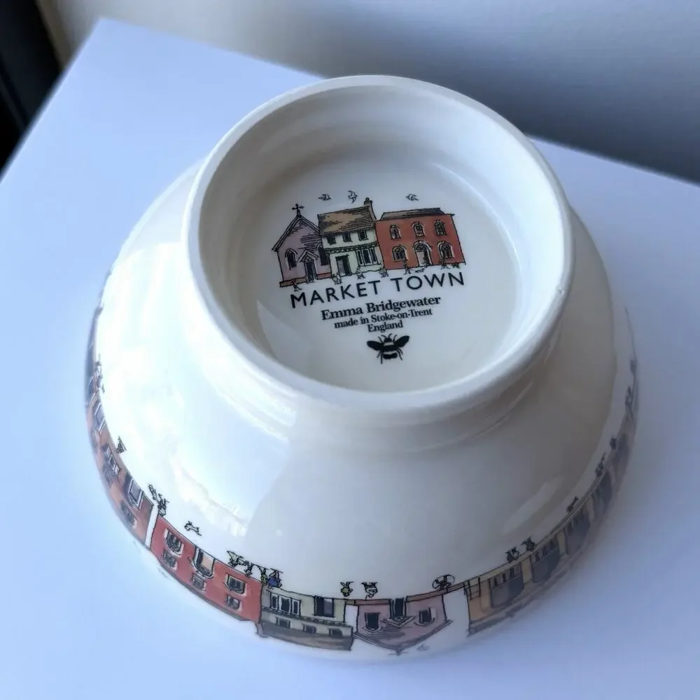 Emma Bridgewater England Market Town French Footed Bowl 5 3/8”